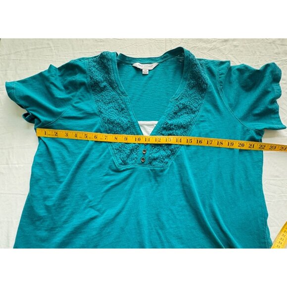 Great Northwest V-Neck Tops Womens Plus 2X Black Teal Short Sleeve T-Shirt Lot - Picture 6 of 14